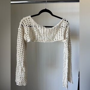 Fairycore Hollow Out Crop Sweater – Size S